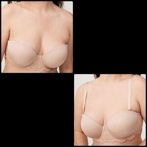 Torrid Lightly Lined Multiway Strapless Bra - Microfiber Beige